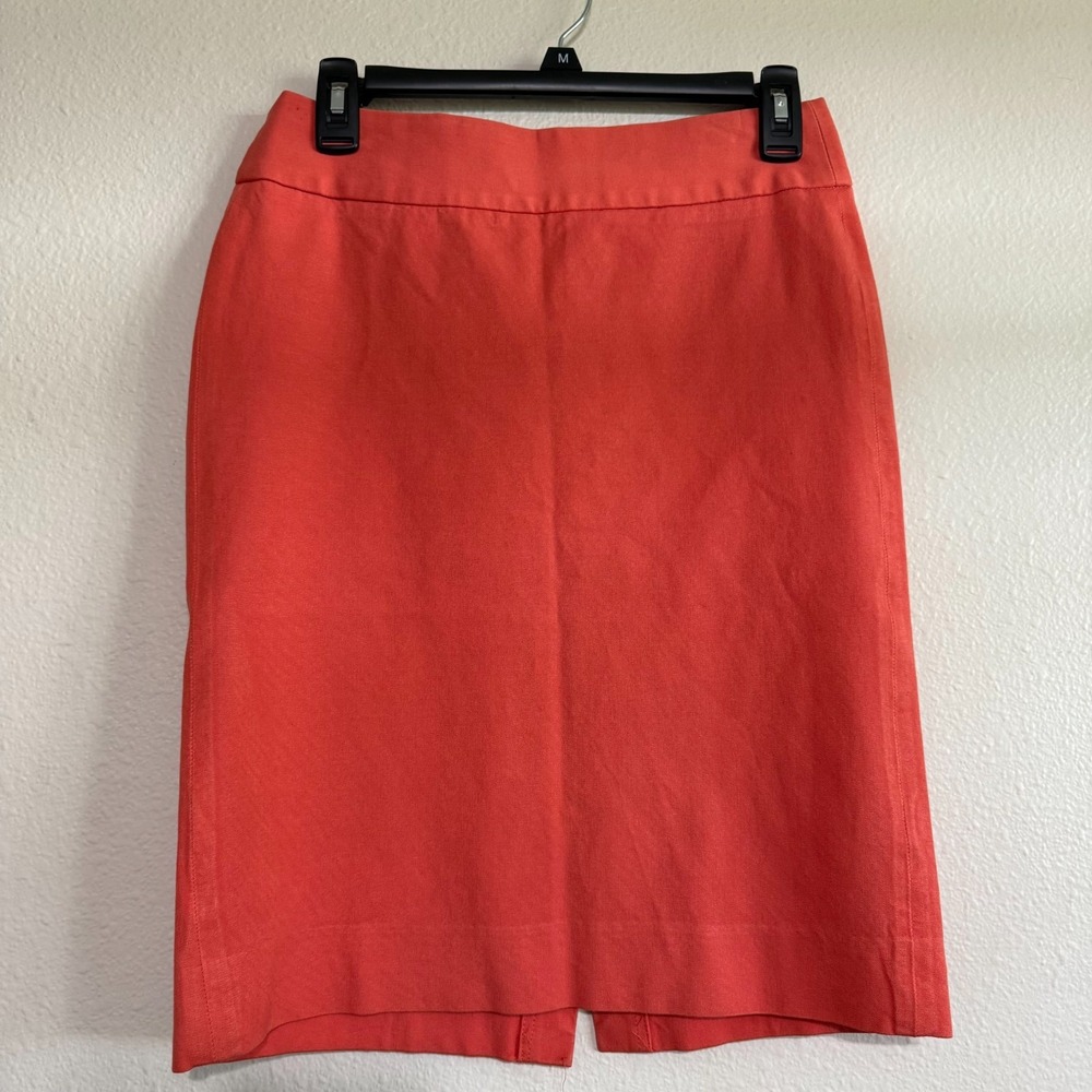 Banana Republic Pencil Skirt Women's 4 Coral Stretch‎ Vented-Back Zip Classic